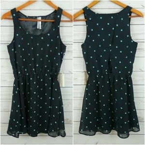 New O'Neill Polka Dot Summer Dress Cutout Back S
